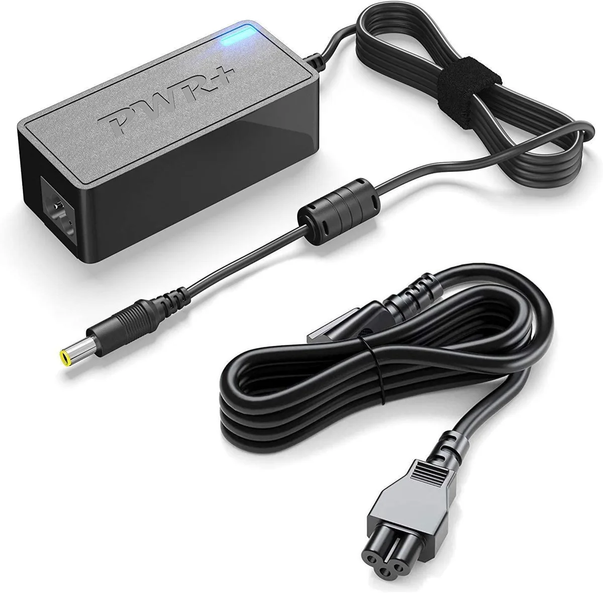 Black rectangular 65W AC adapter with 12 ft power cord