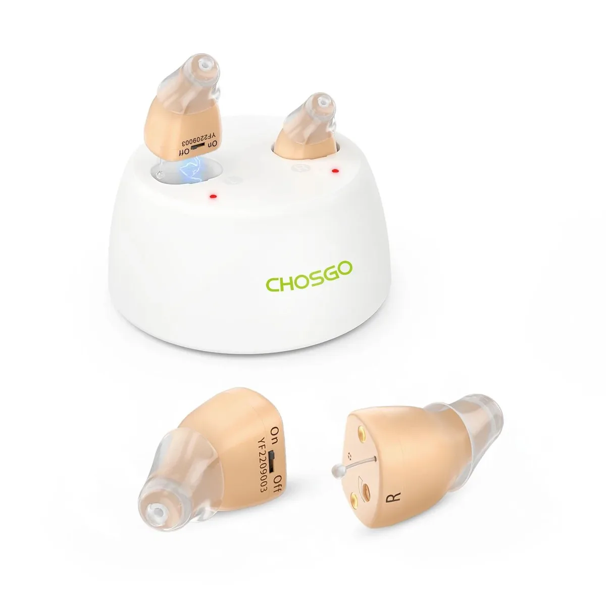 Chosgo K19 Rechargeable Hearing Amplifier 12-Channel Beige — product photo