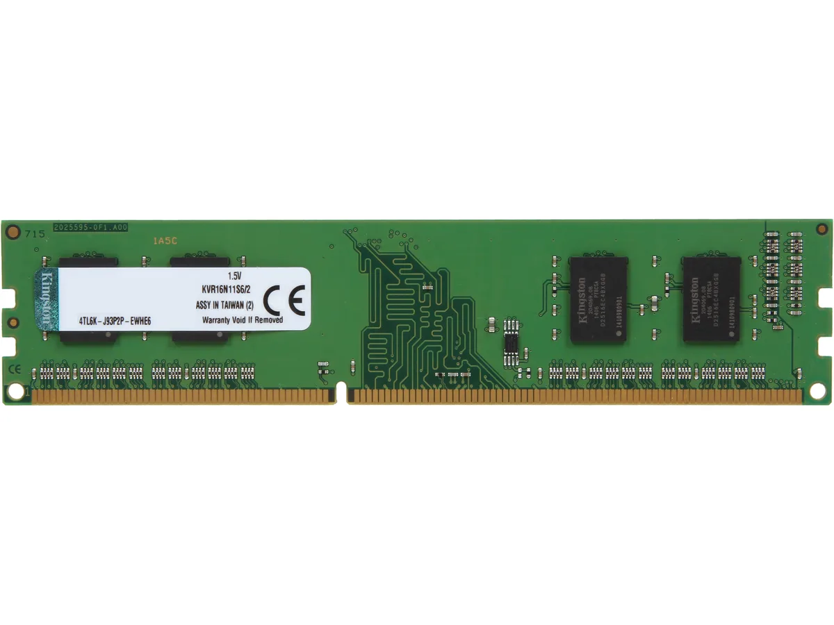 Kingston Technology Corp. Kingston Technology Corp. KVR16N11S6/2 2GB DDR3 1600 desktop RAM — product photo