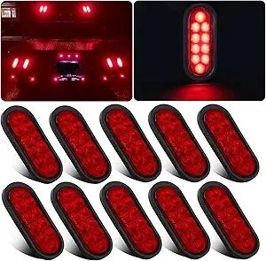 BFKK BFKK 6 Inch Oval LED Trailer Tail Lights 10 LED 10Pcs Red — product photo