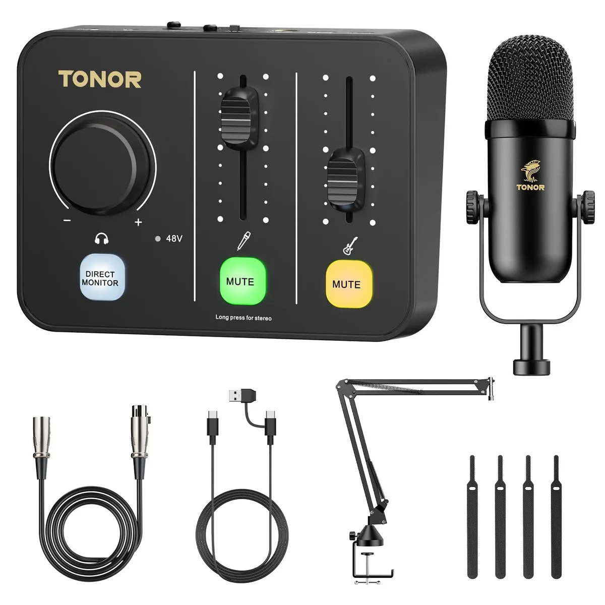  TONOR POD 1 Podcast Kit with XLR Mic, Mixer &amp; Boom Arm — product photo