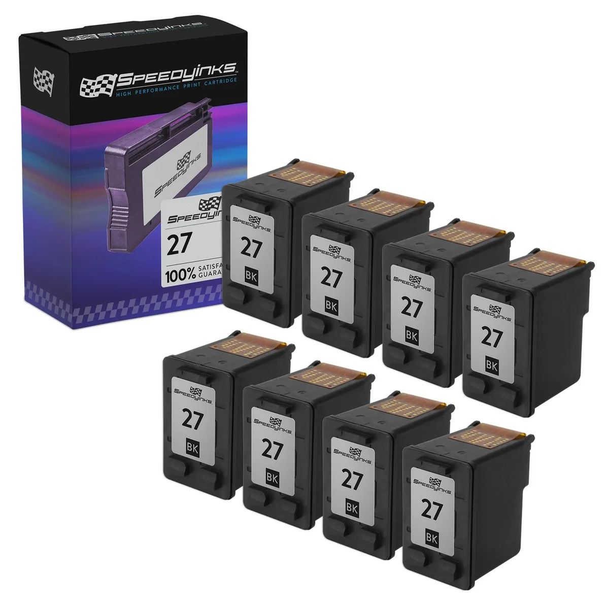 SpeedyInks SpeedyInks HP 27 Black Ink Cartridge 8-Pack 220 Pages — product photo