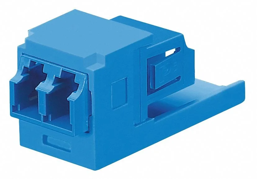 Blue duplex LC fiber adapter with zirconia ceramic sleeves