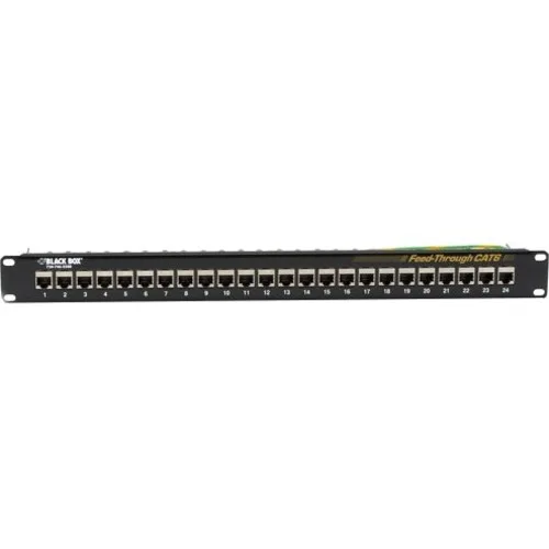 Black Box Corporation Black Box Corporation 24-Port CAT6 Feed-Through Patch Panel 1U Shielded — product photo