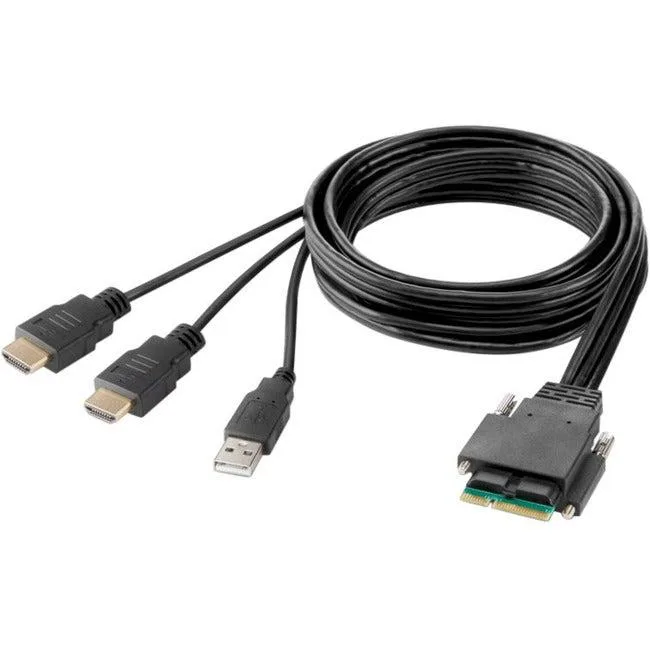 Belkin modular HDMI dual-head host cable, 6 feet, gold-plated connectors, hook-and-loop wraps