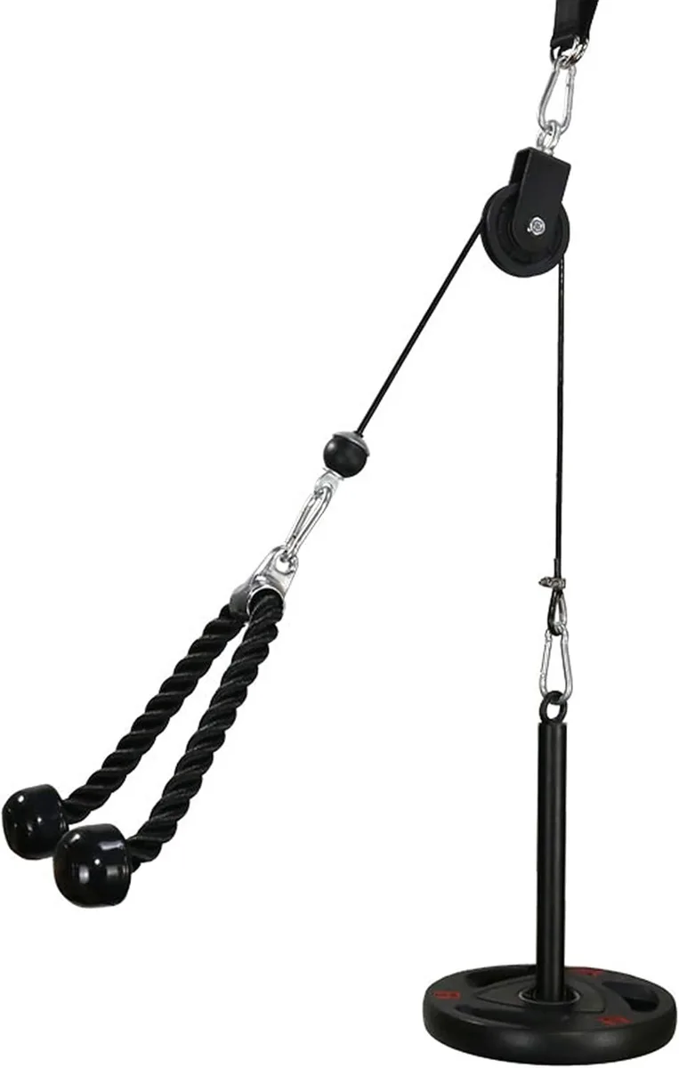 TAURKENAM TAURKENAM LAT Pulley System with 27-inch Tricep Rope 100KG weight training — product photo