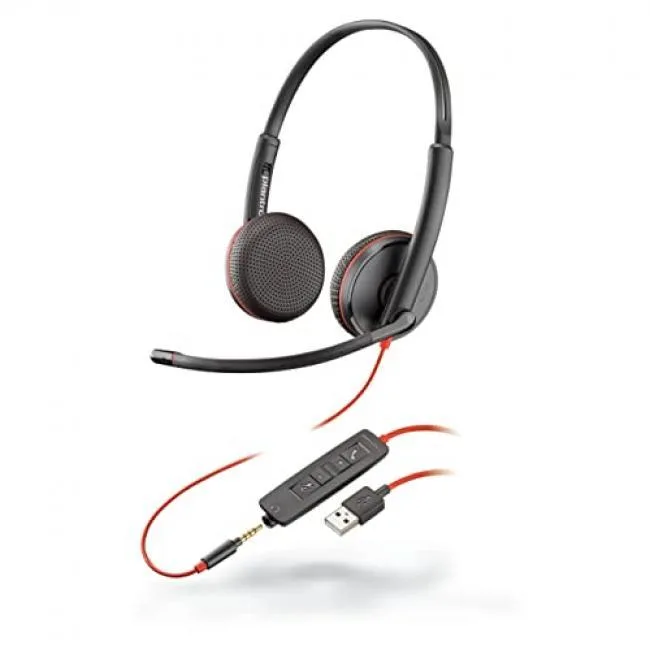 POLY POLY 80S11A6 Blackwire 3225 On-Ear Headset 3.5mm Wired 32 Ohm 7.45 ft Cable — product photo