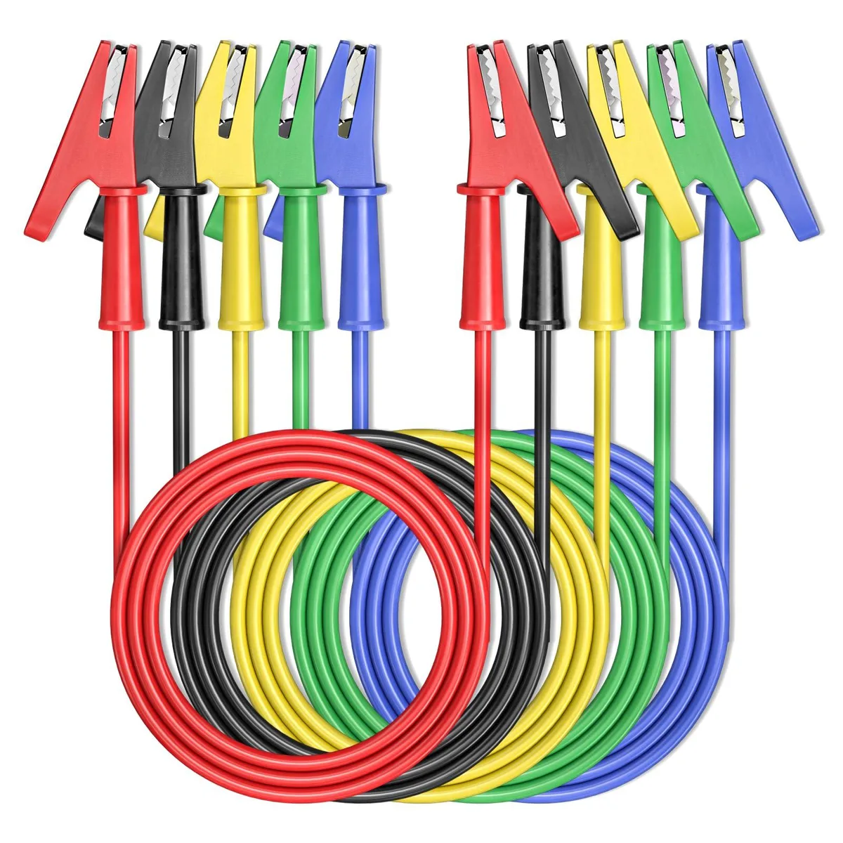 KEHIPI KEHIPI Alligator Clip Test Leads 5PCS 1.5m 1000V 15A 10mm — product photo