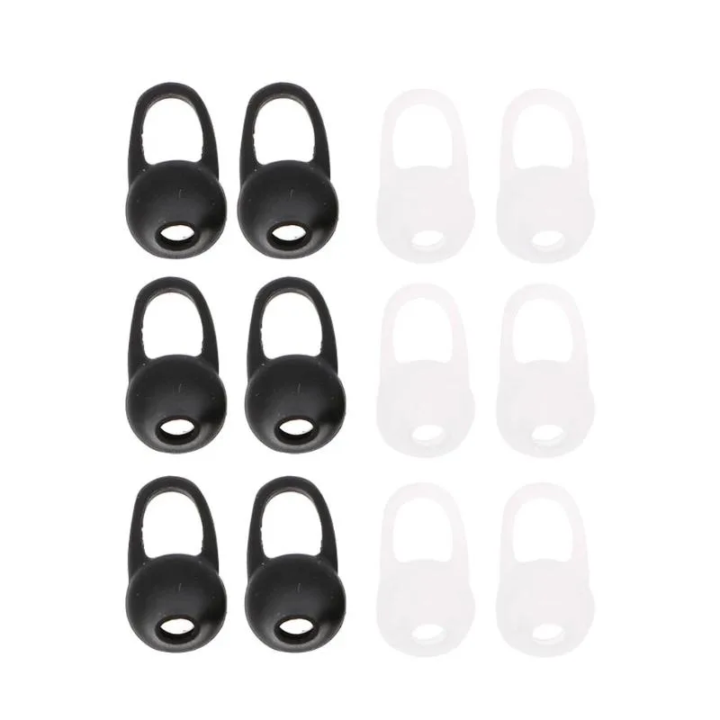 WMtec WMtec 12-piece universal silicone earbud covers with ear hooks, black and transparent, sizes S M L — product photo
