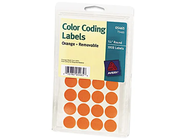 Avery Avery 5465 Removable Color-Coding Labels Orange 1008 Pack — product photo