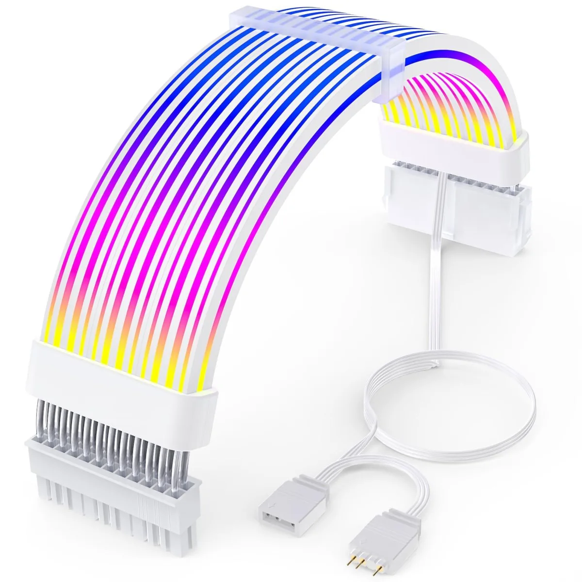GSM Outdoors GSM Outdoors 2 in 1 Accessory 24 Pin RGB PSU Cable 120 Beads White — product photo