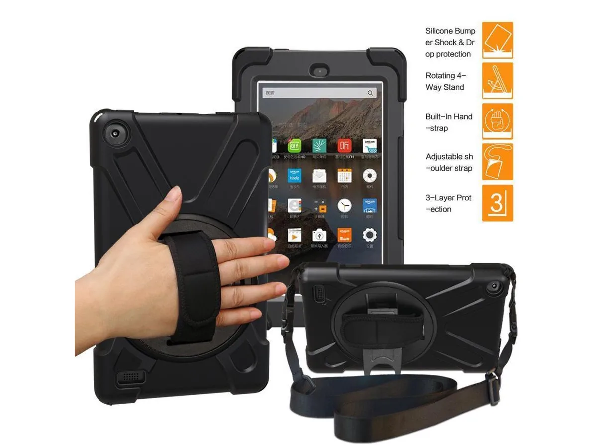 BONAEVER BONAEVER Amazon Fire HD 8 Case 2017 2018 360 Stand Strap — product photo