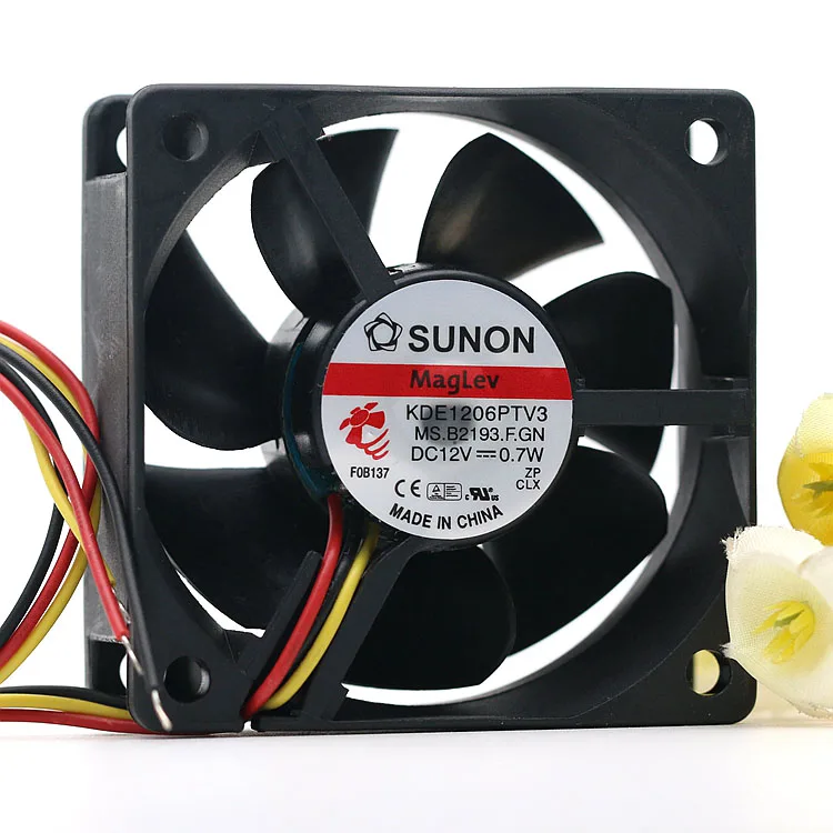 SXDOOL SXDOOL KDE1206PTV3 60mm case fan 12V 0.7W 3400RPM 18dBA 3-pin — product photo