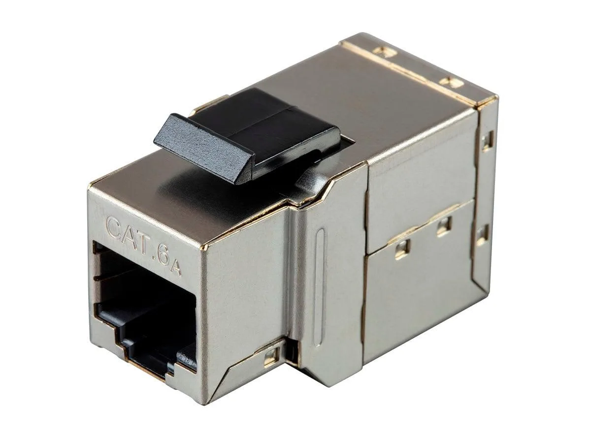 Monoprice Inc. Monoprice 133869 Shielded Cat6A RJ45 Keystone In-Line Coupler Silver — product photo