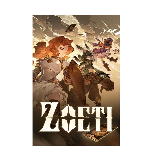 A digital Steam code card for the strategy game Zoeti by Akupara Games
