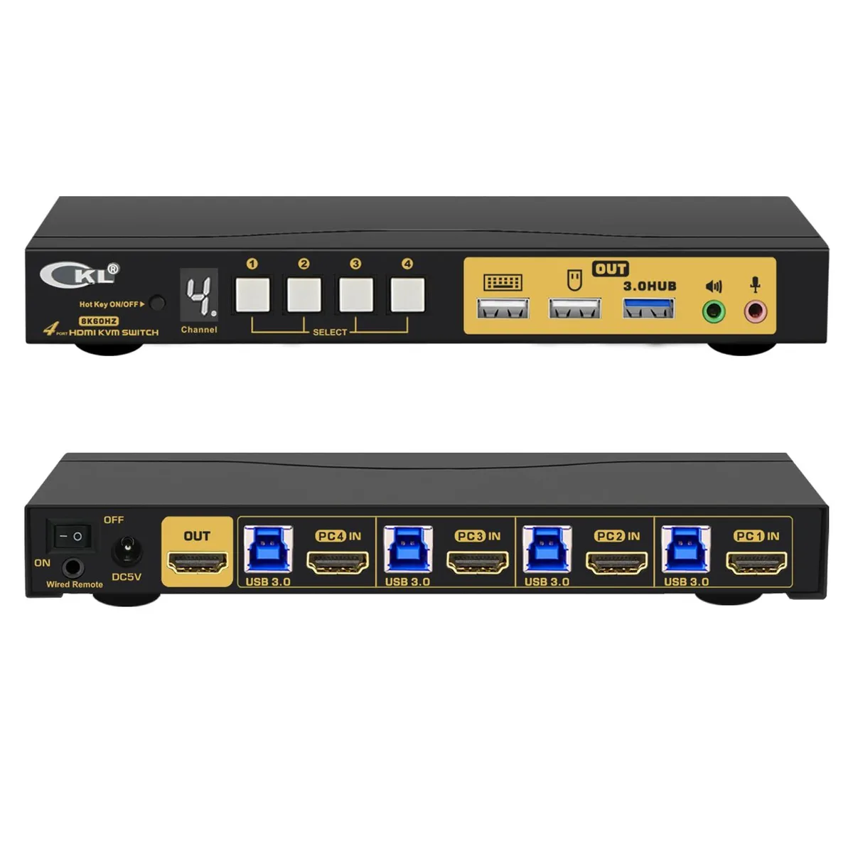 Vszerda Vszerda 64HUA-5 4-Port HDMI 2.1 KVM Switch 8K 60Hz 4K 144Hz — product photo