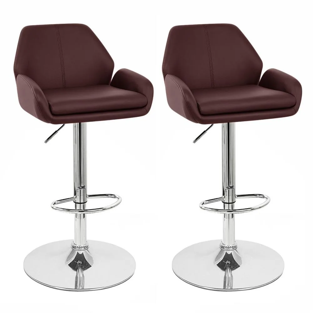 Vandue Corporation Vandue Corporation Set of 2 Modern Home Tesla Barstool Espresso 360 Swivel Adjustable 25-33in — product photo
