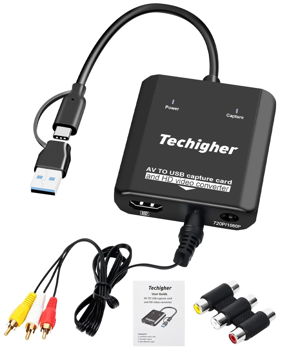  Techigher TeckCAP 2iN1 VHS to Digital Converter &amp; RCA to HDMI Adapter — product photo