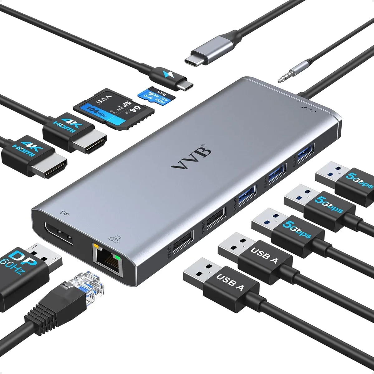 BFKK BFKK 13-in-1 USB-C Docking Station 100W PD Triple Display — product photo