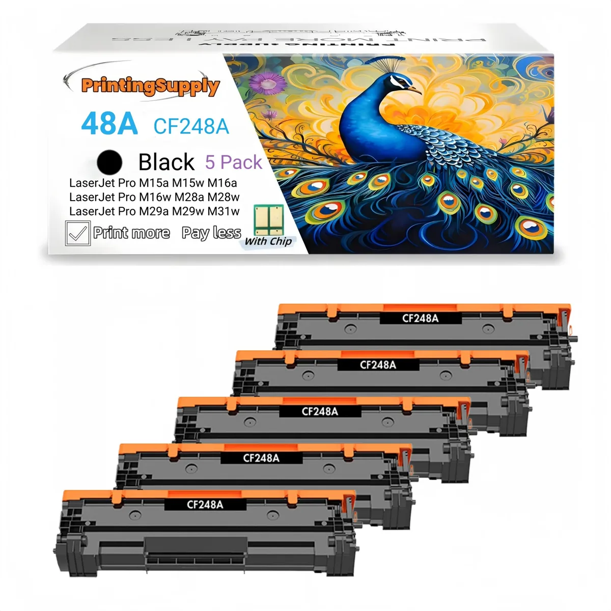 Aster Graphics Inc Aster Graphics Inc 48A CF248A Black Toner Cartridge 5 Pack 1000 Pages — product photo
