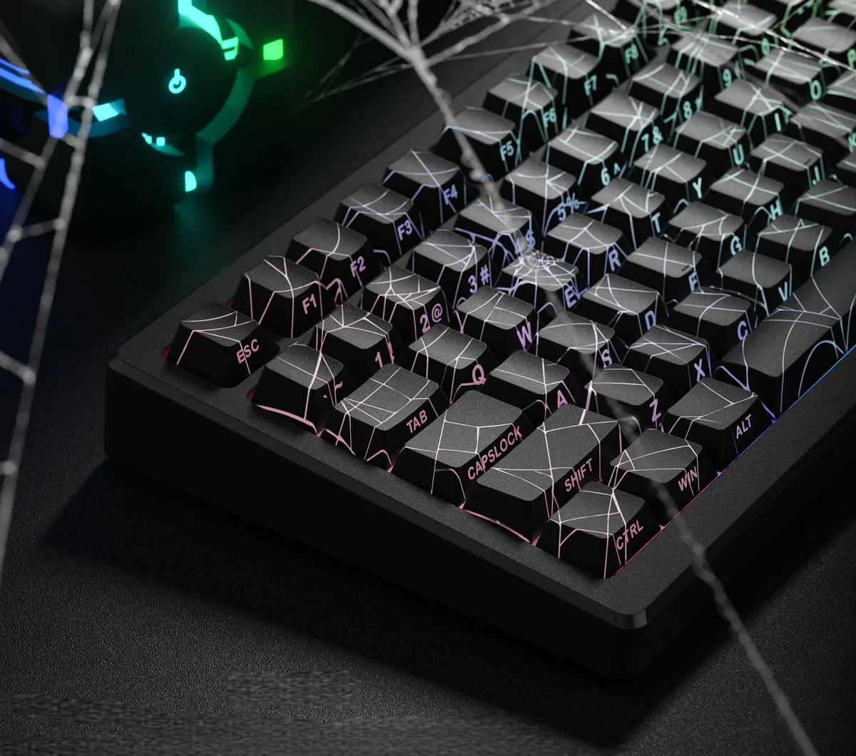 Womier Womier Black Spider Web Shine-Through Keycap Set 134-key Cherry Profile PBT — product photo