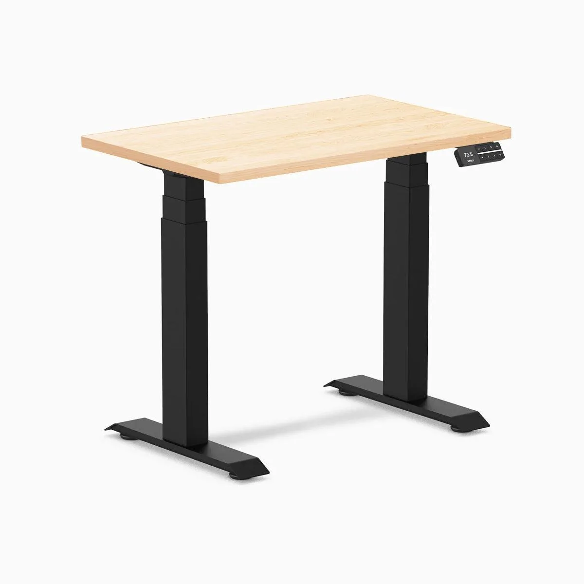 Desky Desky Dual Mini Hardwood Sit Stand Desk Maple 32 x 20 in Matte Black — product photo