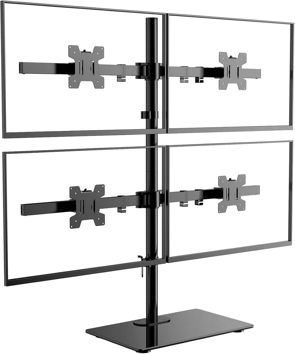 PISKEKAT PISKEKAT Quad Monitor Stand 4 Screens 27 Inch 22lbs Mounting Rack — product photo
