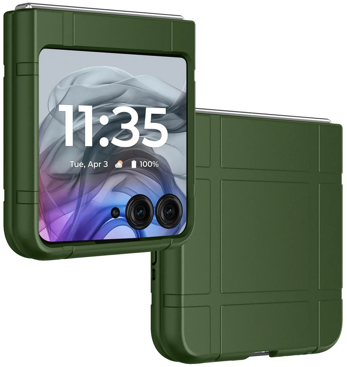 Nakedcellphone Nakedcellphone Textured Hard Case for Motorola RAZR 2024/2025/2026 Forest Green — product photo