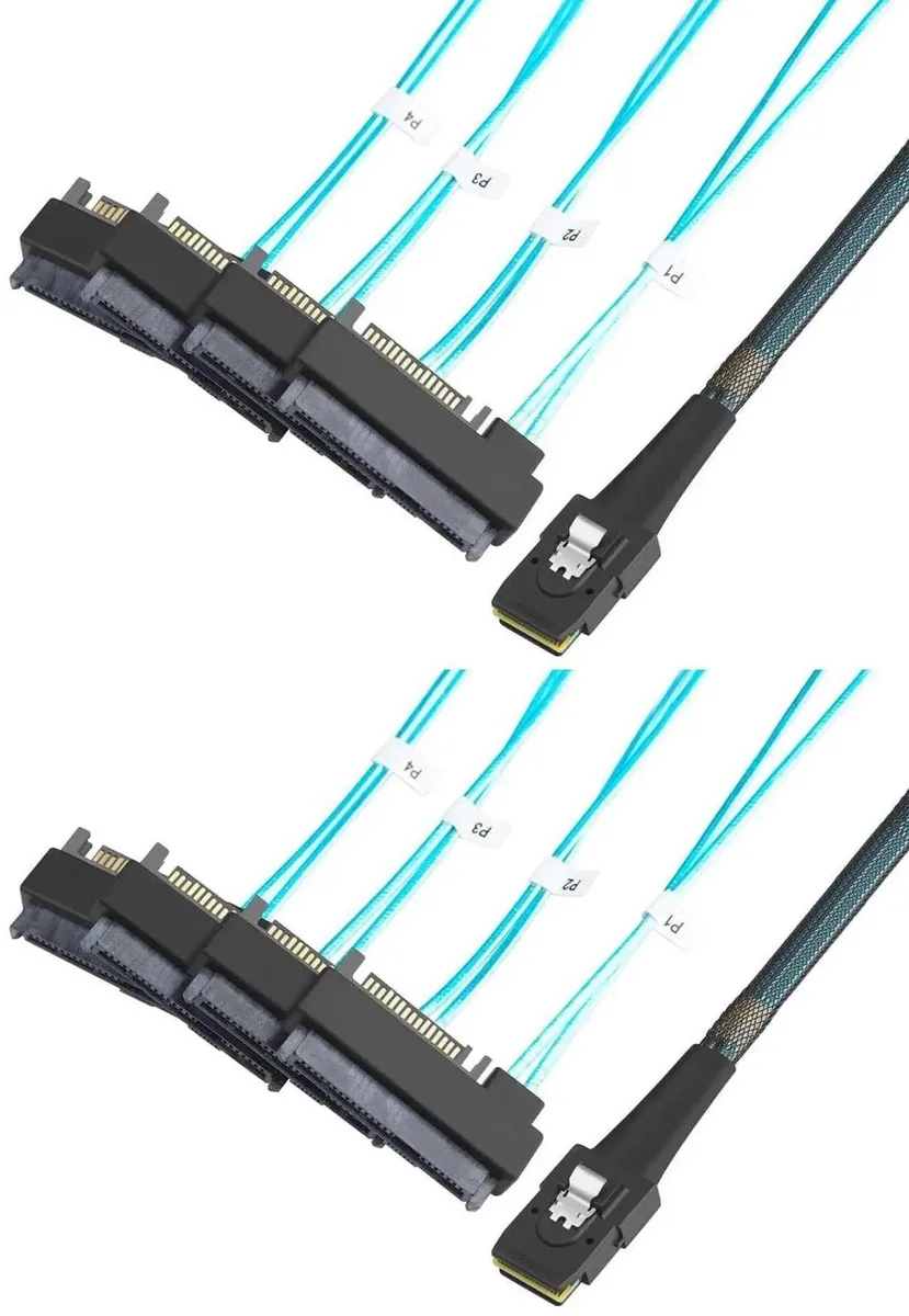 Vszerda Vszerda Mini SAS SFF-8087 to 4× SFF-8482 SATA power 3.3 ft 2-pack — product photo