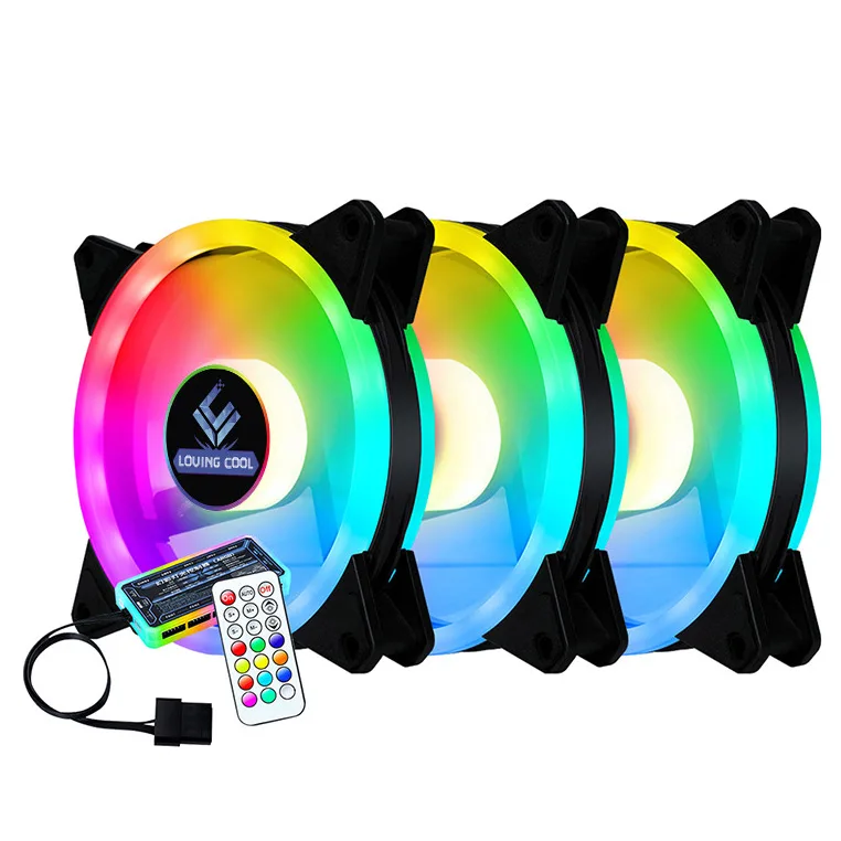 IHDAPP IHDAPP 3 Pack 120mm RGB Case Fans 1200 RPM with Remote — product photo