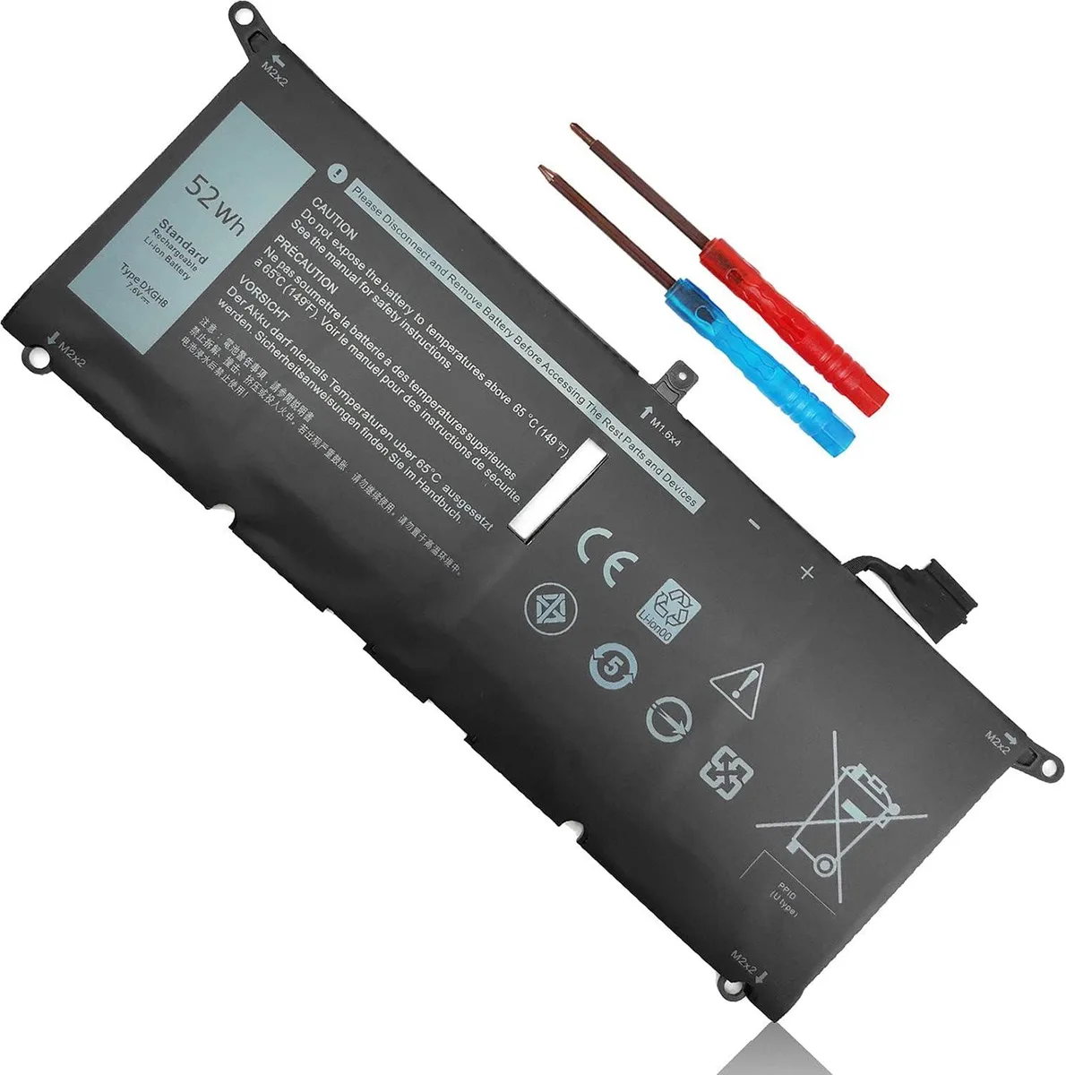 TAURKENAM TAURKENAM DXGH8 52Wh 7.6V 4-Cell laptop battery — product photo