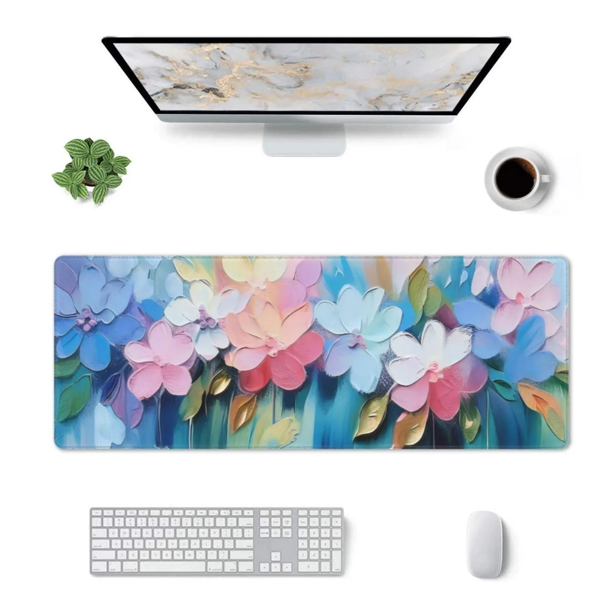  FJSXYDW FJSXYDW1202 Mouse Pad Oil Painting Flowers 31.5x11.8in — product photo