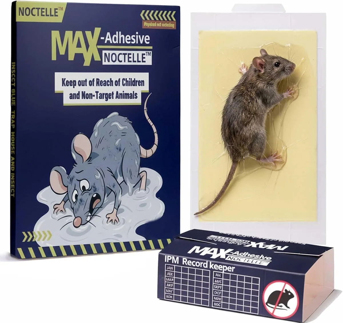 Fifteen flat rectangular glue boards in a stack