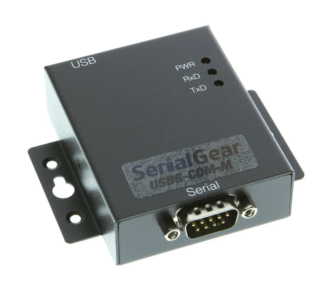 CoolGear CoolGear USB-COM-M USB 2.0 to RS-232 Industrial Adapter with Mounting Flanges — product photo