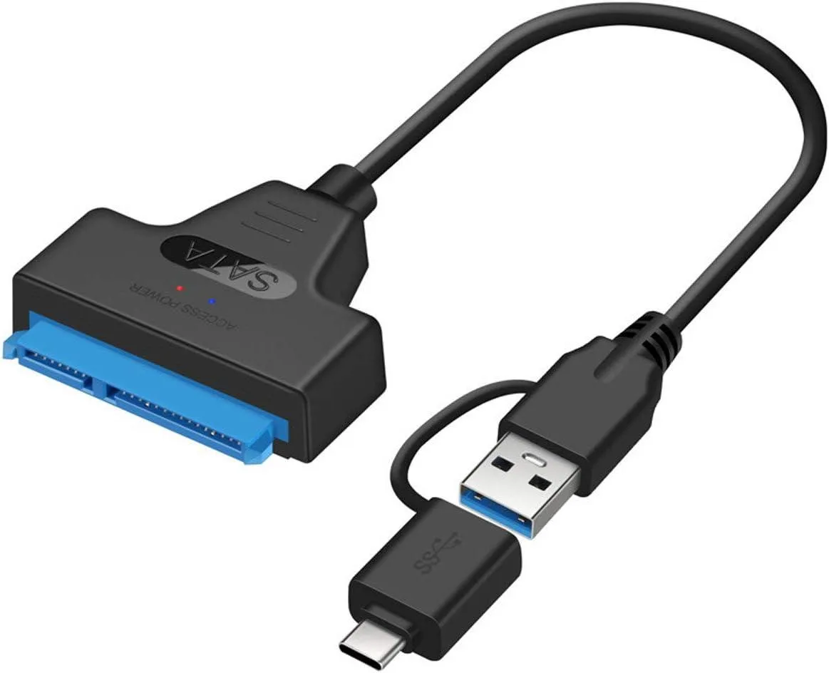 AUBEAMTO AUBEAMTO L06B2IN1 SATA to USB 3.0/USB-C 2.5 inch hard drive adapter cable Blue 20CM — product photo