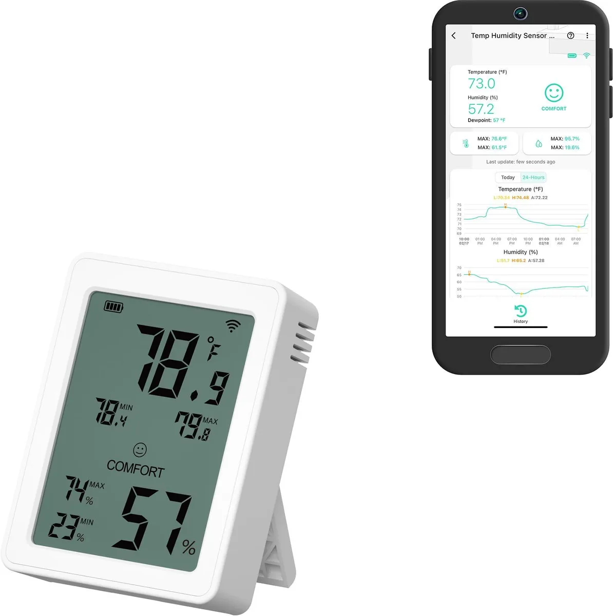 YoLink YS8023 Indoor Thermometer Hygrometer White — product photo