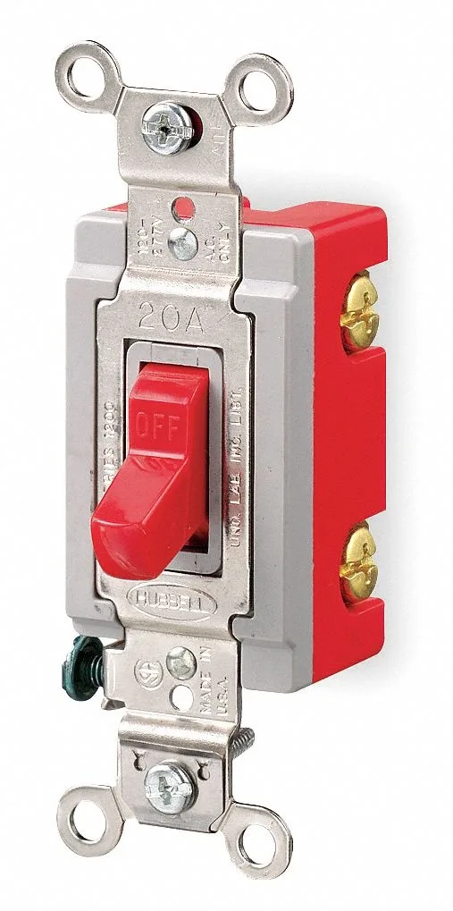 Hubbell Incorporated Hubbell Incorporated HBL1221R Red Toggle Light Switch 20A 120/277V — product photo