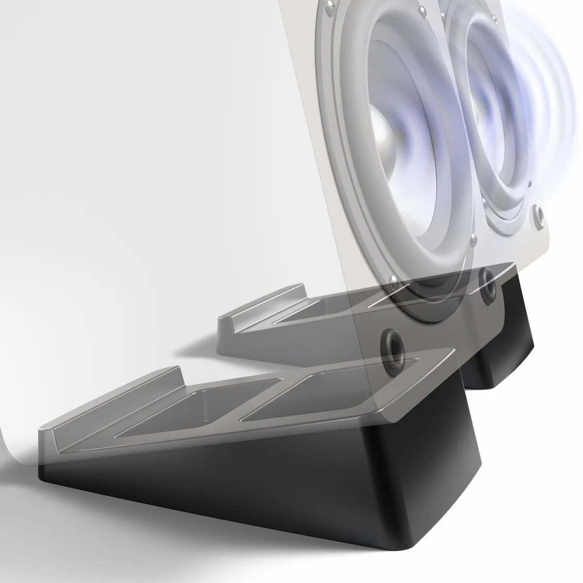 VIVO VIVO Small Angled Desktop Speaker Stands 2 Pack Black 15° Tilt 22 lbs Capacity — product photo