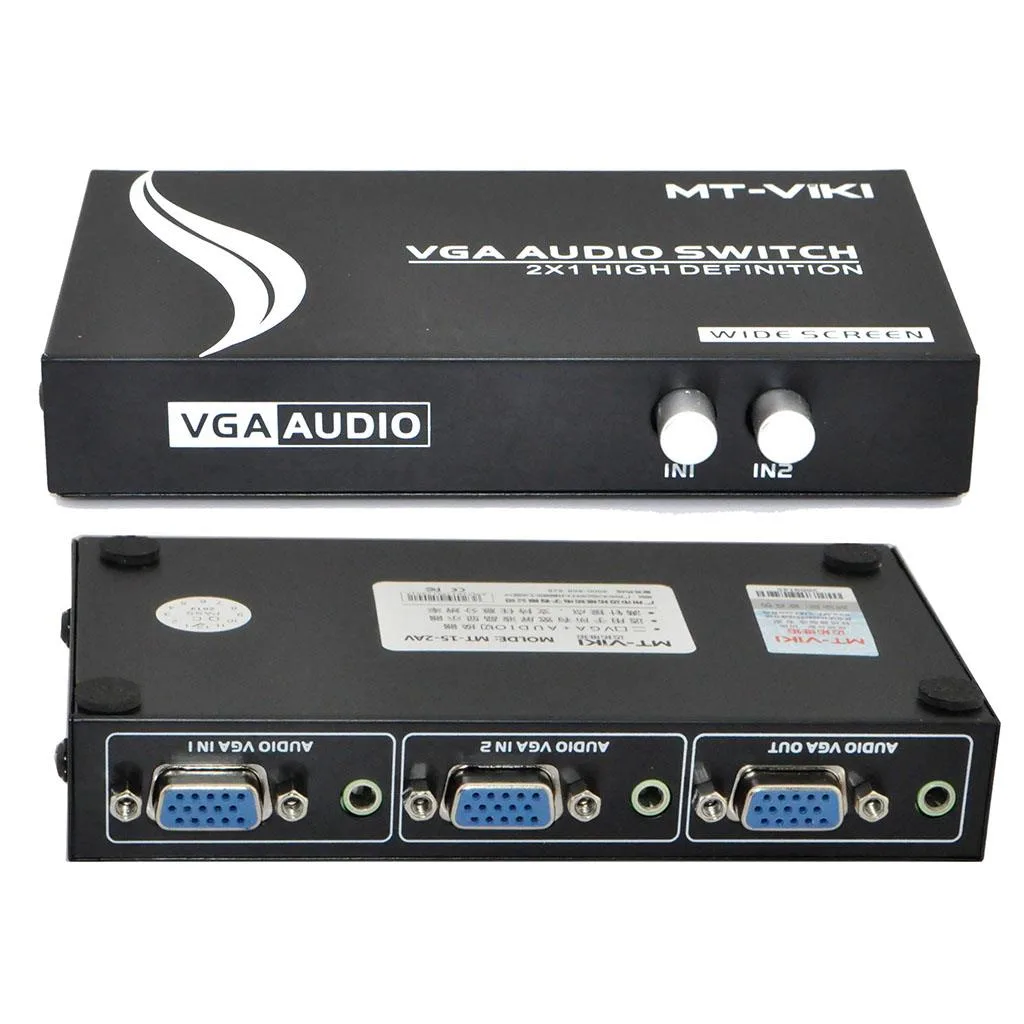 iKKEGOL iKKEGOL 2 Port VGA Audio Video Switch 250MHz 3.5mm Black — product photo
