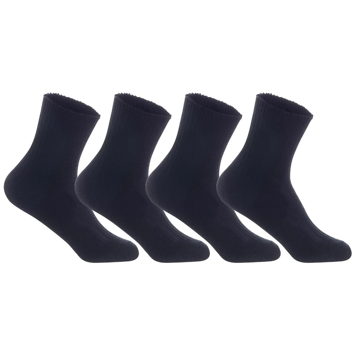 Single black wool crew sock shown against plain background
