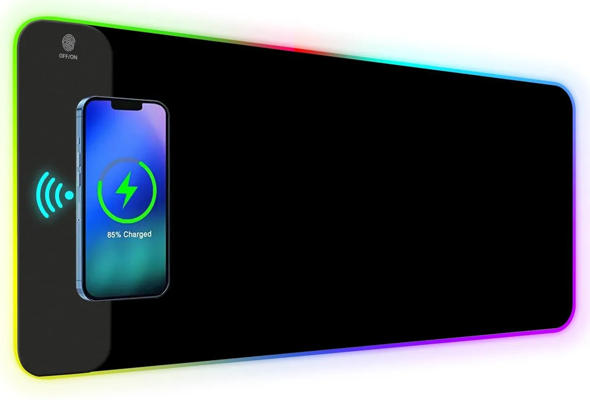 KEHIPI KEHIPI Wireless Charging RGB Mouse Pad 15W 800x300x4mm Cool Black — product photo