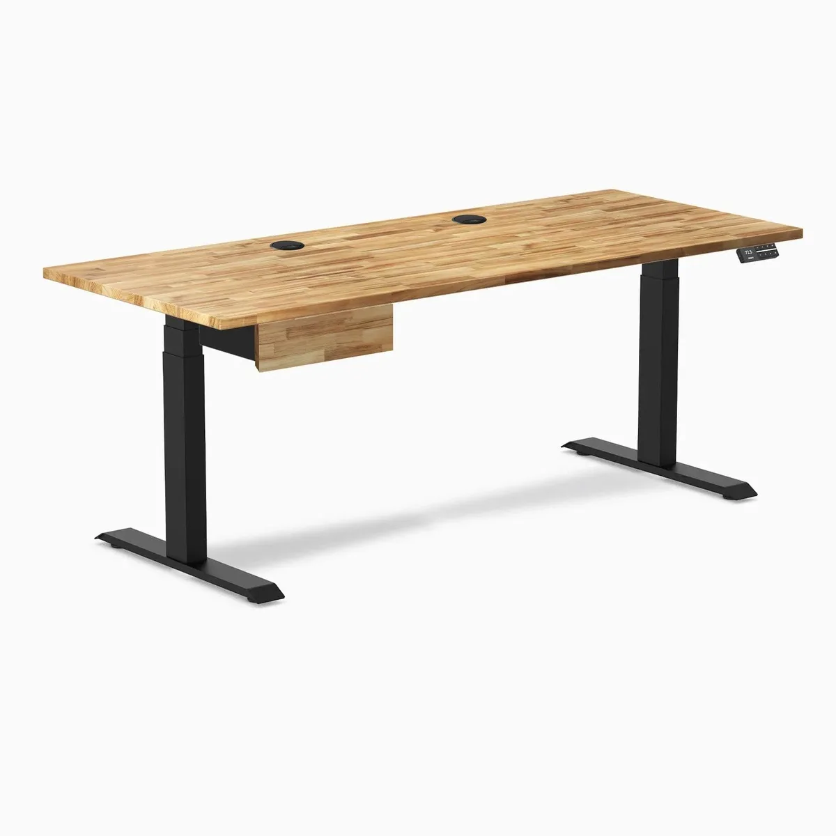 Desky Desky Dual Hardwood Standing Desk 72 x 30 in with Drawer Matte Black — product photo