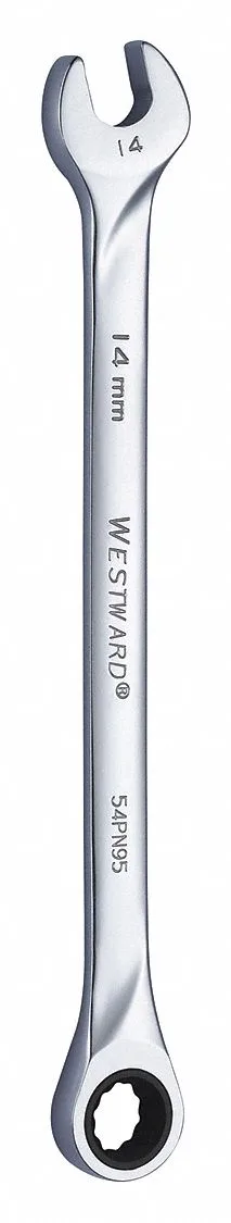 Westward combination wrench, 14 mm, extra long, chrome finish