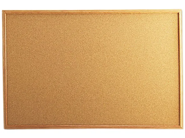 Universal Business Supply Universal Business Supply Cork Bulletin Board 36 x 24 Oak Frame 43603 — product photo