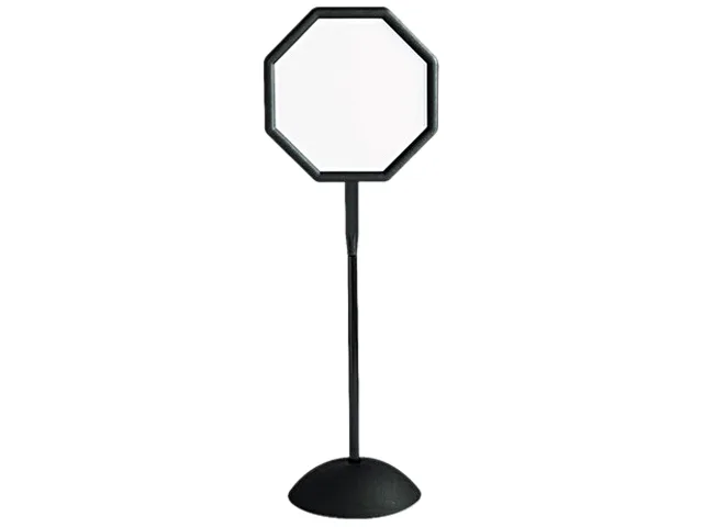 Safco Products Safco Products 4118BL Board 22.5" x 65" Octagon Double Sided Magnetic Steel Black Frame — product photo