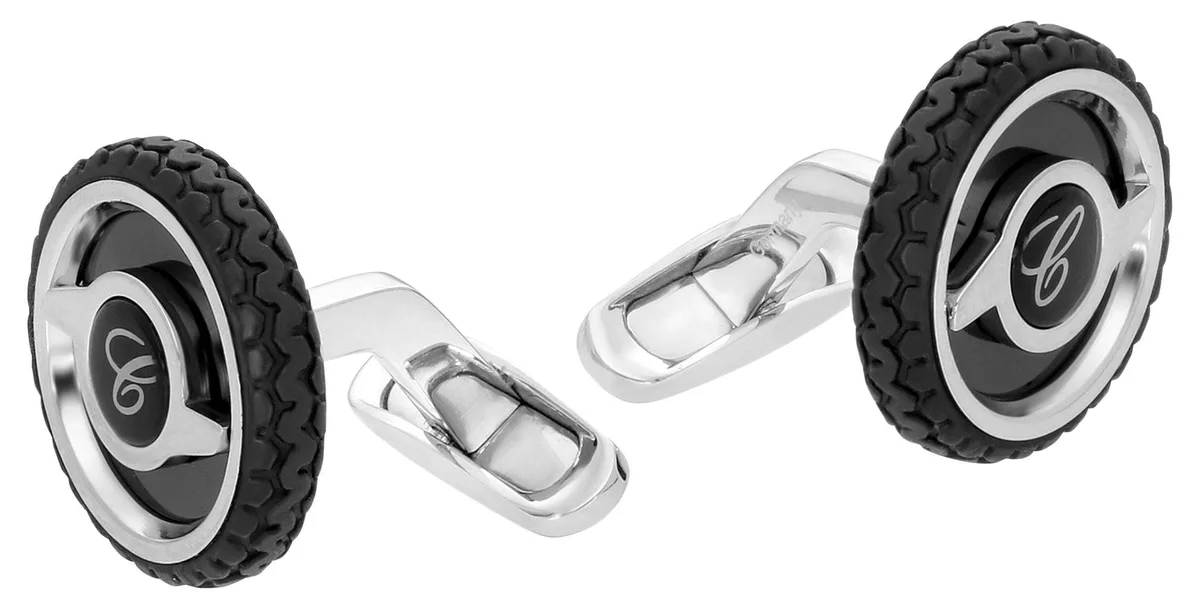 Chopard Chopard Classic Racing Stainless Steel &amp; Black Rubber Cufflinks 95014-0066 — product photo