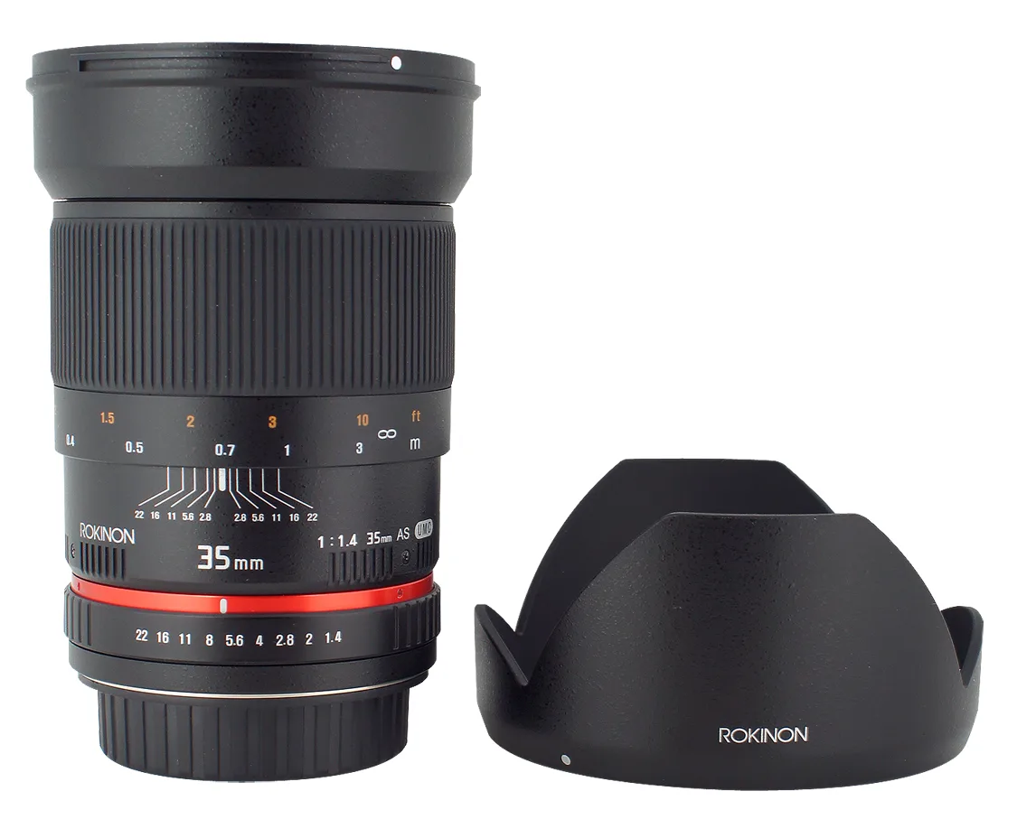 Rokinon Rokinon RK35MC 35mm f/1.4 Canon EF camera lens — product photo