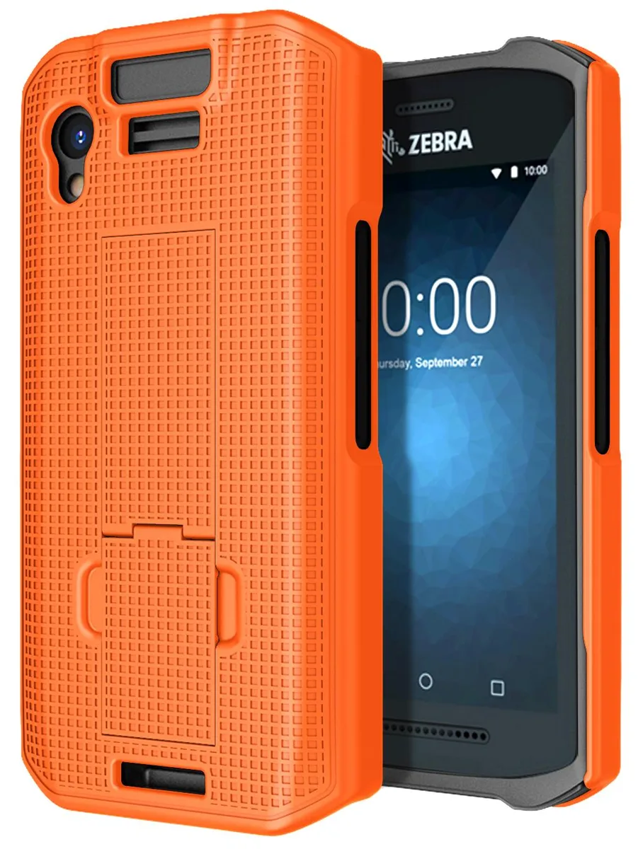 Nakedcellphone Nakedcellphone Orange Hard Shell Case Kickstand Zebra TC21 TC26 1.5mm — product photo