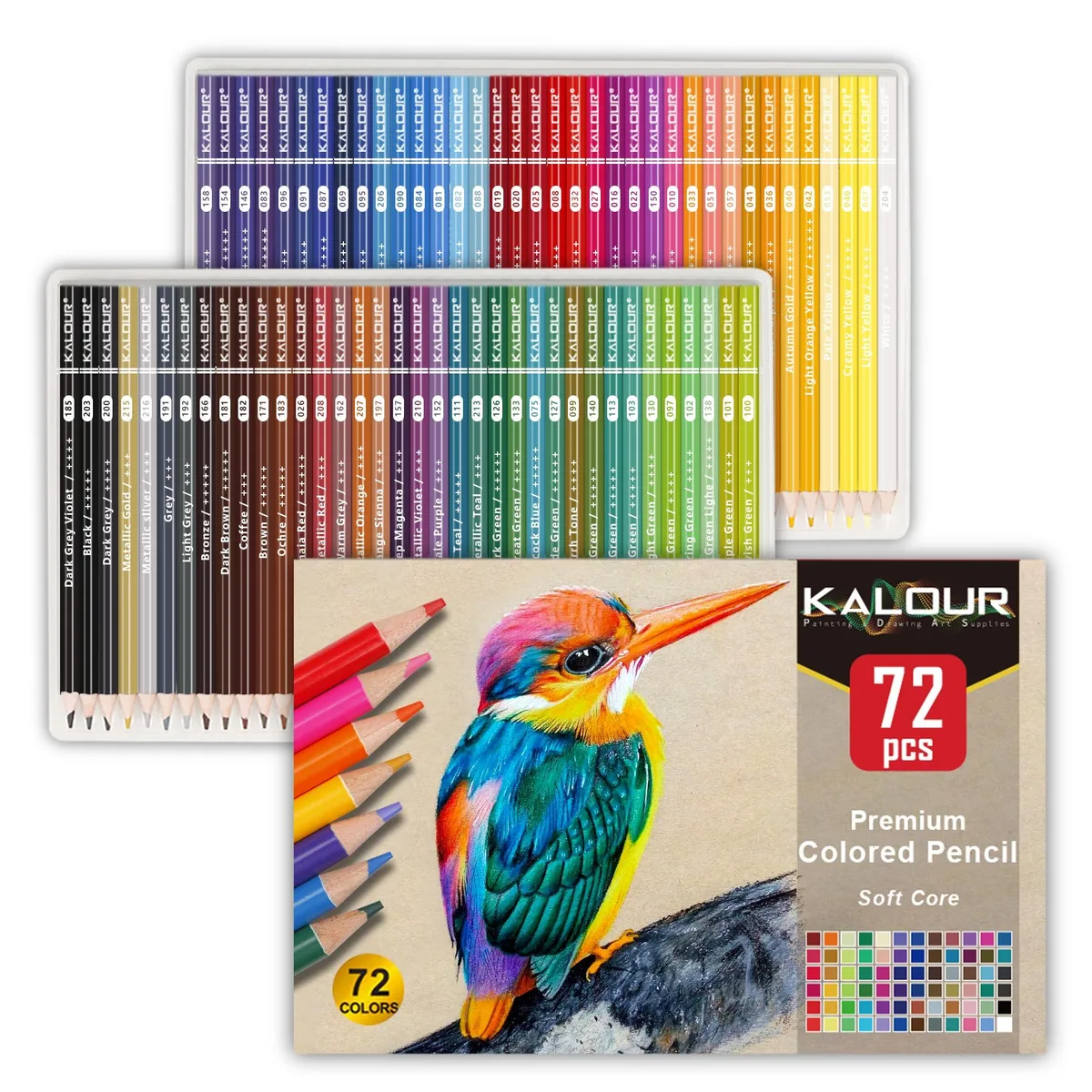  KALOUR 72 Color Colored Pencils Soft Core Drawing Set — product photo