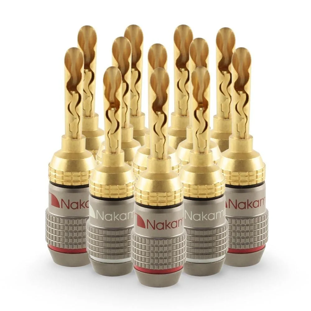 NAKAMICHI NAKAMICHI FanLock Excel Series 24k Gold BFA Banana Plug 10-18 AWG 12 Pcs — product photo